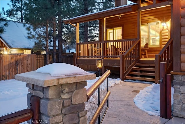 exterior space with fence