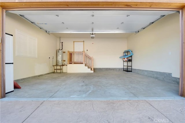 garage featuring gas water heater