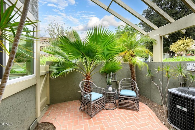 599 Rio Grande Cir, Thousand Oaks, CA 91360 - view of patio with a pergola and central AC unit