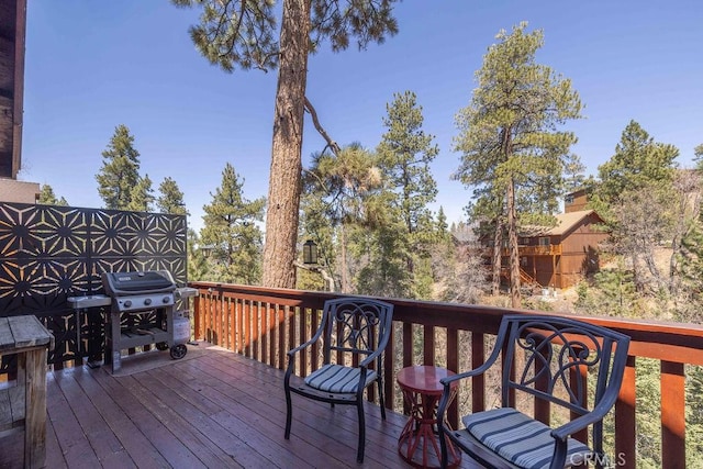 deck featuring area for grilling