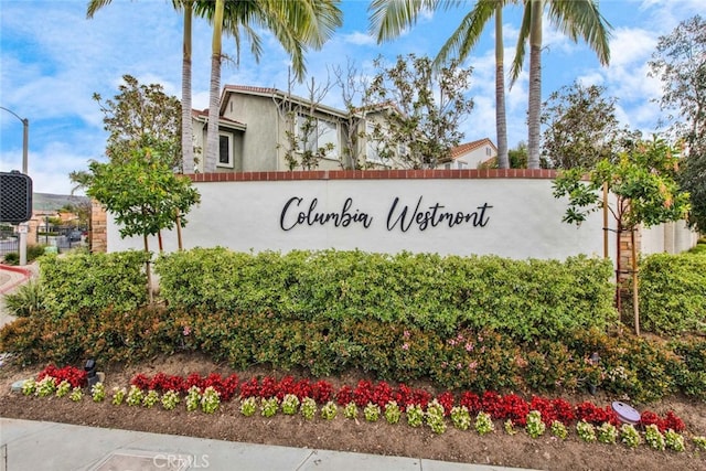 view of community sign