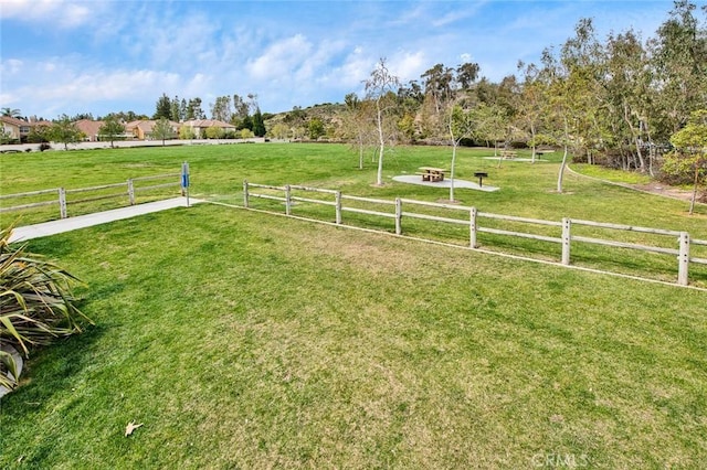 view of yard with fence