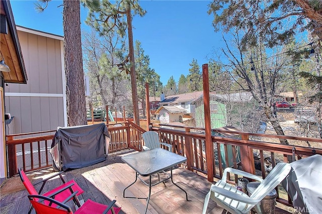 346 San Bernardino Ave, Sugarloaf, CA 92386 - deck with a grill