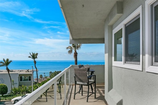 balcony with a water view