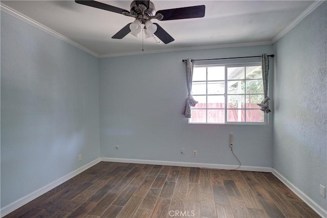 8920 Arcade Rd, Atascadero, CA 93422 - empty room with wood finished floors, ornamental molding, and a ceiling fan
