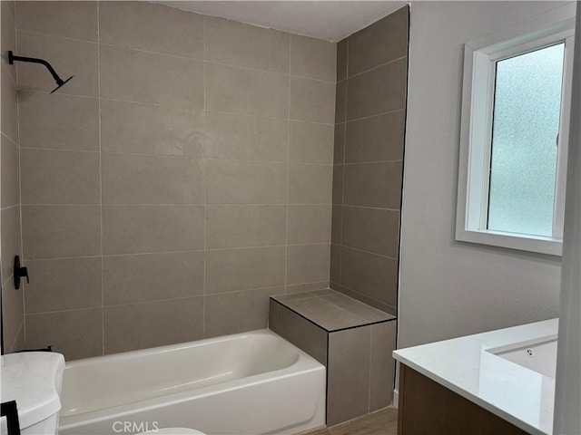 1333 Lancewood Ave, Hacienda Heights, CA 91745 - bathroom featuring healthy amount of natural light, vanity, toilet, and  shower combination