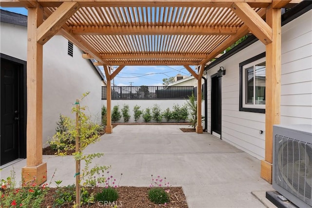 6130 Myrtle Ave, Long Beach, CA 90805 - view of patio / terrace with a pergola, fence, and ac unit