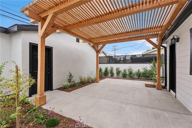 6130 Myrtle Ave, Long Beach, CA 90805 - view of patio featuring fence and a pergola