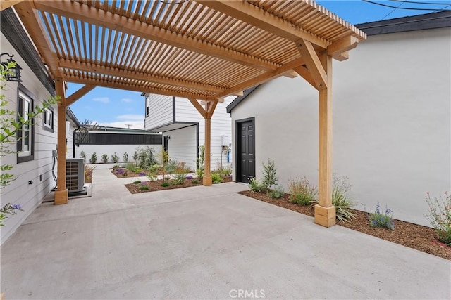 6130 Myrtle Ave, Long Beach, CA 90805 - view of patio / terrace with central air condition unit and a pergola