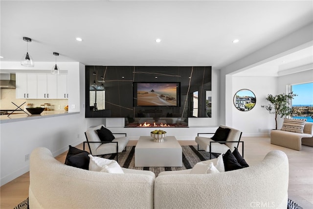 309 Carnation Ave Unit 4, Corona Del Mar, CA 92625 - living room featuring recessed lighting and wood finished floors