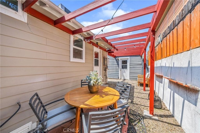 view of patio / terrace with a pergola