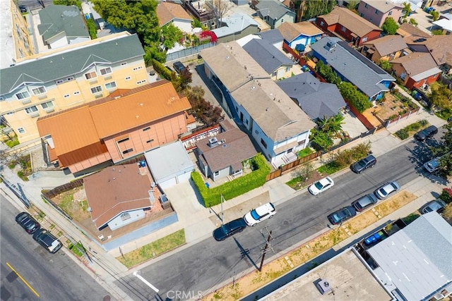 aerial view with a residential view