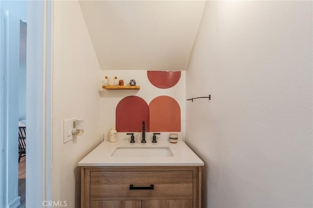 1600 Redondo Ave Unit 4, Long Beach, CA 90804 - bathroom with vanity and vaulted ceiling
