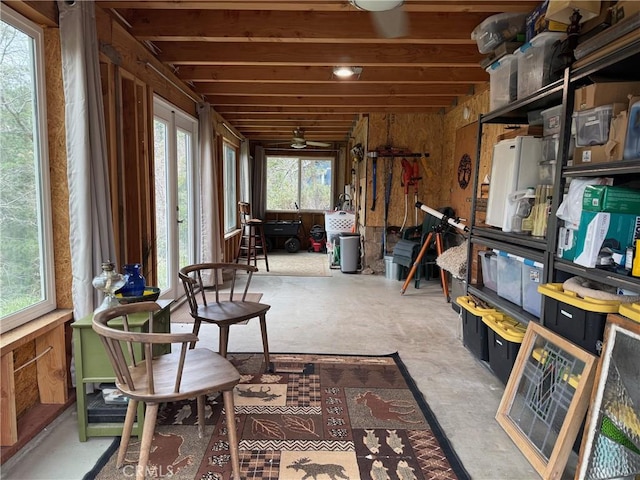 interior space featuring concrete flooring