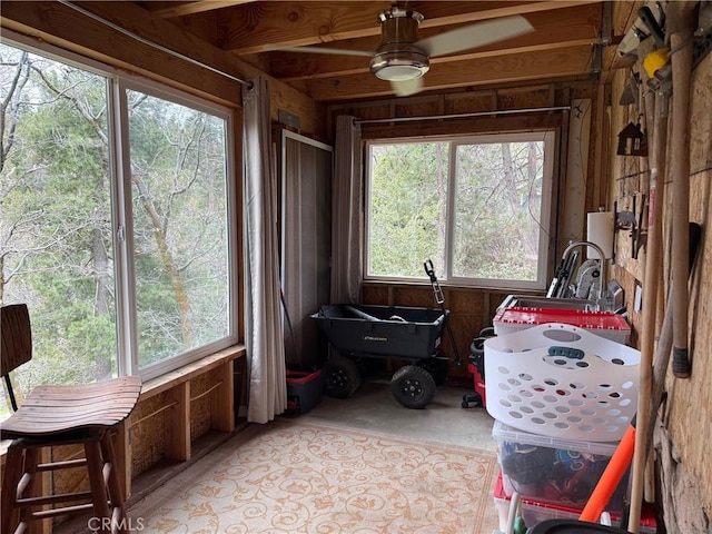 sunroom with plenty of natural light