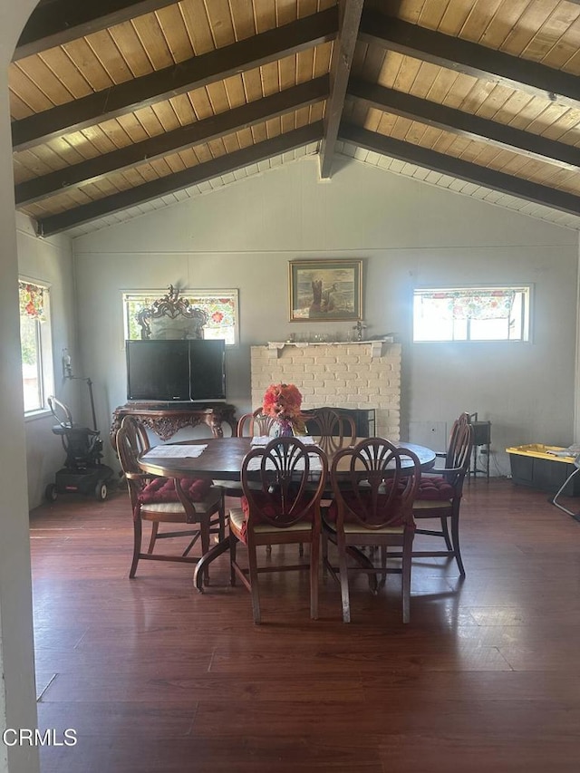 1014 Rialto St, Oxnard, CA 93035 - dining area with hardwood / wood-style flooring and wooden ceiling