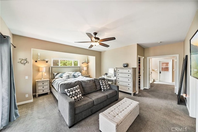 28136 N Bay Rd, Lake Arrowhead, CA 92352 - carpeted bedroom with a ceiling fan and baseboards