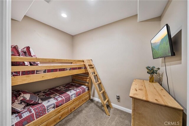 28136 N Bay Rd, Lake Arrowhead, CA 92352 - carpeted bedroom with baseboards and recessed lighting