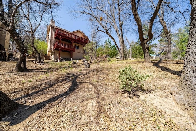 28136 N Bay Rd, Lake Arrowhead, CA 92352 - view of yard featuring a wooden deck