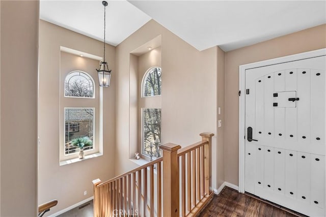 28136 N Bay Rd, Lake Arrowhead, CA 92352 - entrance foyer featuring baseboards and dark wood-type flooring