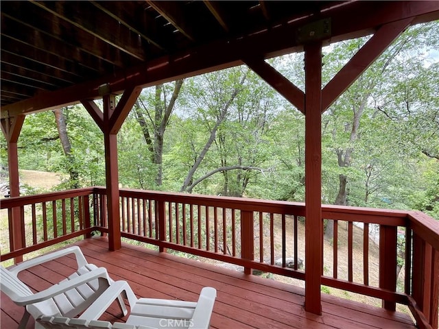 28136 N Bay Rd, Lake Arrowhead, CA 92352 - deck featuring a forest view