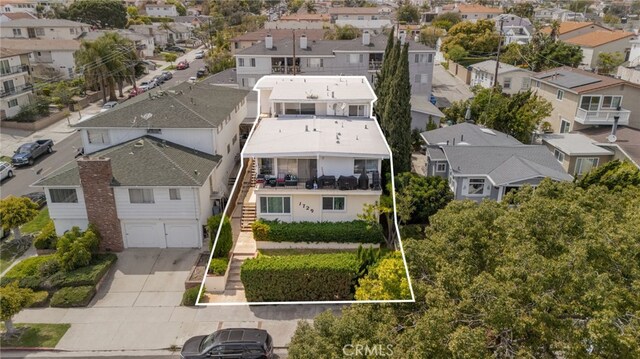 1729 S Alma St, San Pedro, CA 90731 - aerial view of residential area with property parcel outlined