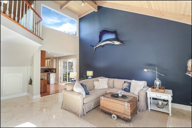23962 Lanteen Cir, Laguna Niguel, CA 92677 - living area with wood ceiling and baseboards
