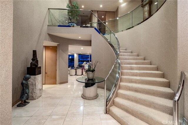 812 W Bay Ave, Newport Beach, CA 92661 - stairway with a towering ceiling