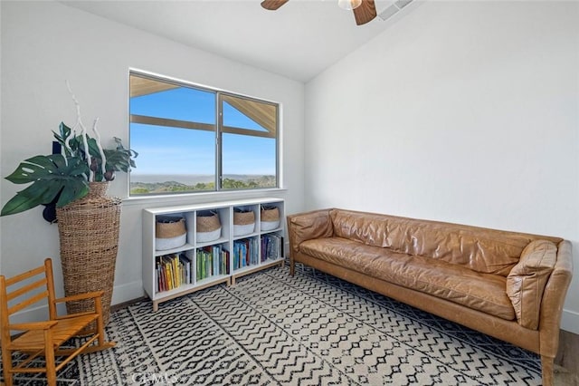 28383 Shady Oaks Rd, Clovis, CA 93619 - living area featuring visible vents and a ceiling fan