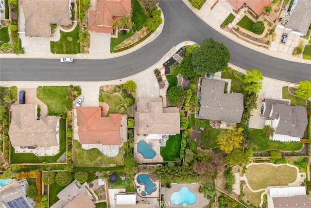 drone / aerial view with a residential view