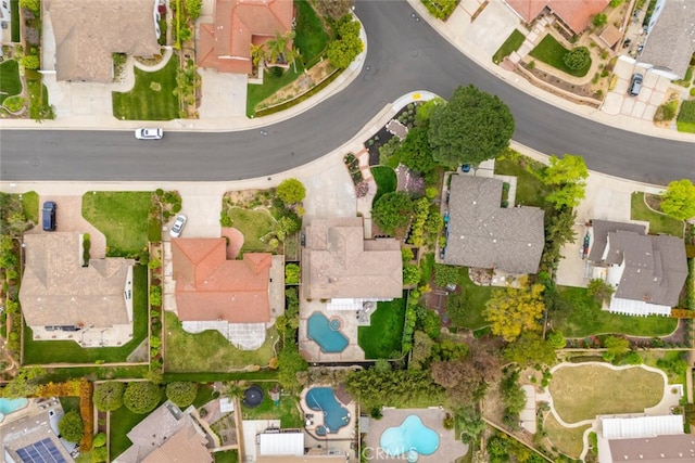 4805 Via Amante, Yorba Linda, CA 92886 - aerial overview of property's location featuring a pool area and nearby suburban area