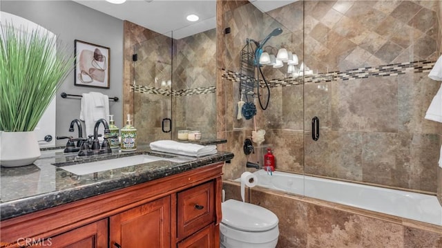73950 22nd Ave, Desert Hot Springs, CA 92241 - full bath with toilet, tiled shower / bath, and vanity