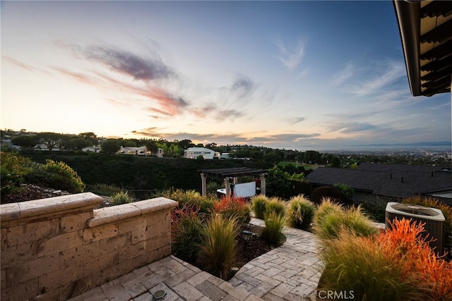 27361 Rainbow Ridge Rd, Palos Verdes Peninsula, CA 90274 - patio terrace at dusk with cooling unit