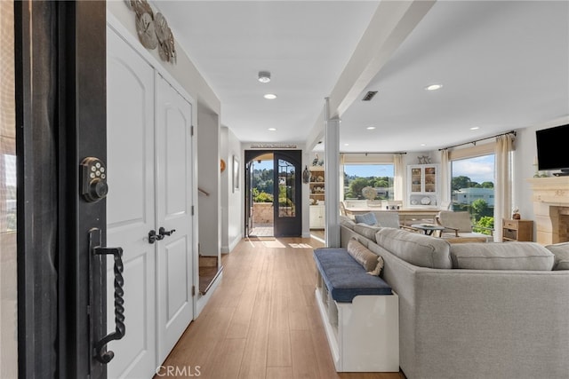 27361 Rainbow Ridge Rd, Palos Verdes Peninsula, CA 90274 - foyer with light wood finished floors and recessed lighting