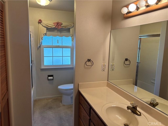 full bathroom featuring toilet and vanity