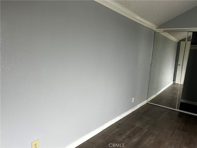 1 Appian Way Unit 710-6, San Francisco, CA 94080 - empty room with ornamental molding, dark wood-type flooring, lofted ceiling, and a textured ceiling