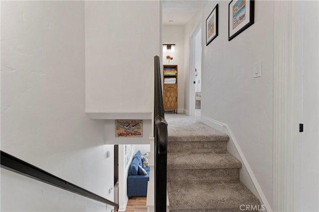 56 B Surfside Ave, Surfside, CA 90743 - stairs featuring baseboards and carpet flooring