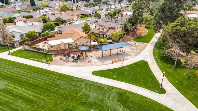 aerial view with a residential view