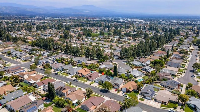 aerial view with a residential view and a mountain view