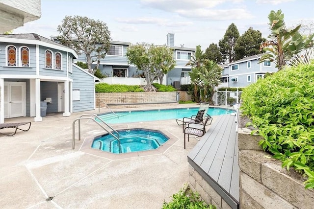 2218 Mayfair Ct, Costa Mesa, CA 92627 - community pool featuring a hot tub, fence, and a patio area