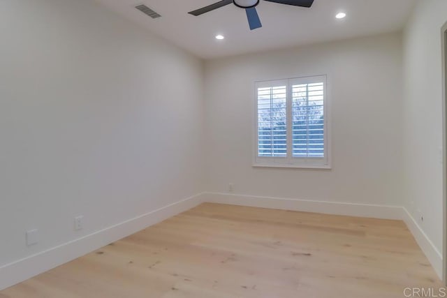 2850 Palmetto Point Ct, Chula Vista, CA 91915 - empty room featuring a ceiling fan, light wood-type flooring, and recessed lighting