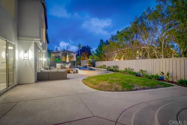 2850 Palmetto Point Ct, Chula Vista, CA 91915 - fenced backyard with a patio area and an outdoor living space