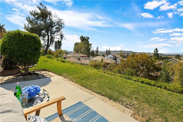view of patio / terrace featuring a residential view