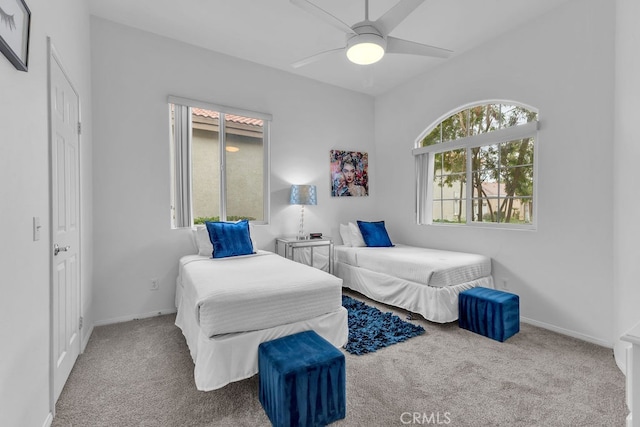 82689 Odlum Dr, Indio, CA 92201 - bedroom with ceiling fan, carpet, and baseboards