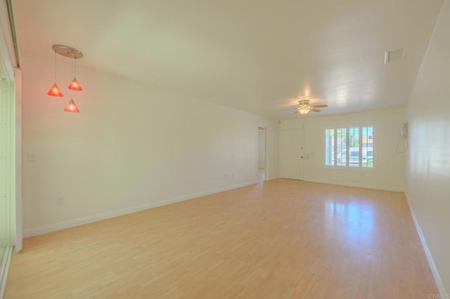 1398 Panorama Ridge Rd, Oceanside, CA 92056 - empty room featuring light wood finished floors and ceiling fan