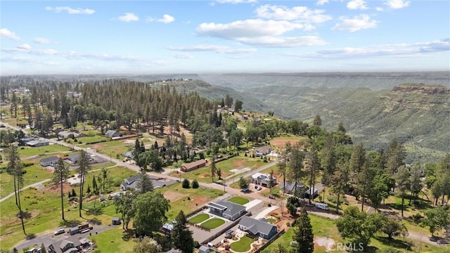 birds eye view of property featuring a view of trees and a residential view
