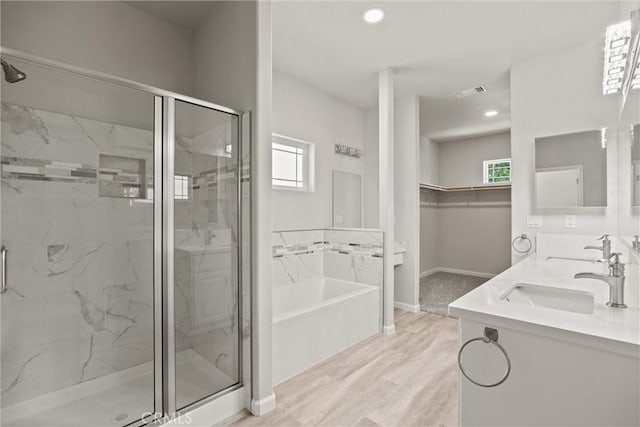6294 W Wagstaff Rd, Paradise, CA 95969 - bathroom featuring healthy amount of natural light, a marble finish shower, and recessed lighting