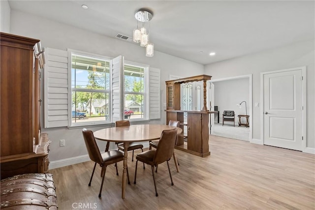 6294 W Wagstaff Rd, Paradise, CA 95969 - dining space featuring light wood-style floors, a chandelier, and recessed lighting
