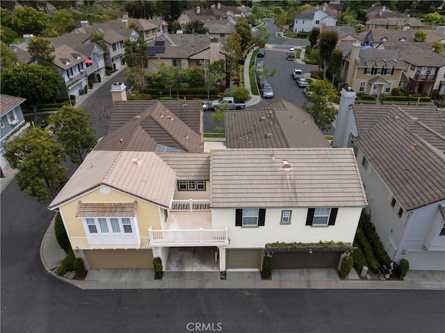 aerial view with a residential view
