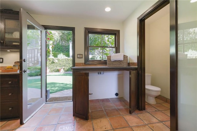 doorway with recessed lighting